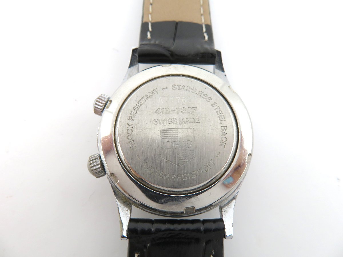 ☆1円◆稼働◆　オリス　1760　リストアラーム 　シルバー　手巻き　ユニセックス　腕時計　　M736_画像4