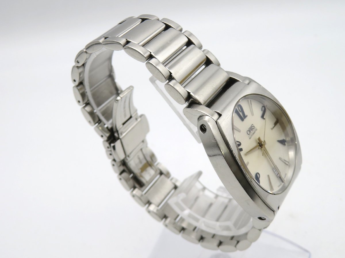 1円◆稼働◆　オリス　7570　フランクシナトラ　ホワイト　自動巻き　メンズ　腕時計　　M733_画像3