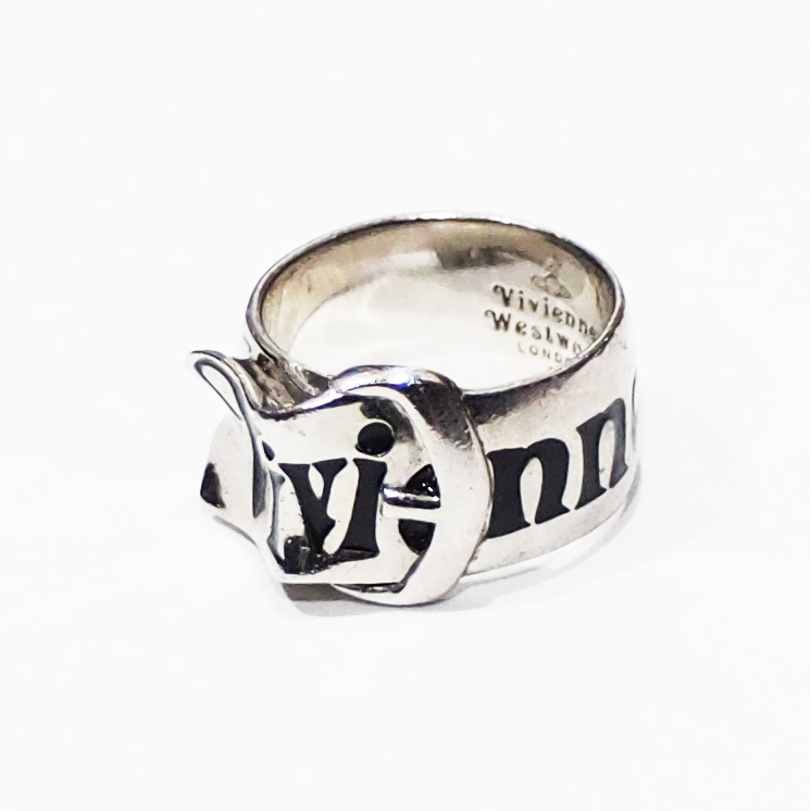 Vivienne Westwood シルバー925 ロゴ ベルトリング　ヴィヴィアンウエストウッド 指輪 L