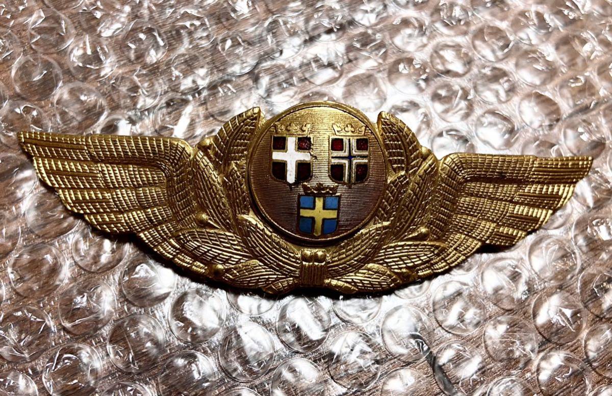 スカンジナビア航空　Scandinavian Airlines SAS パイロット帽章　ハットバッジ　HAT PIN 大型　1960-70年代？_画像2