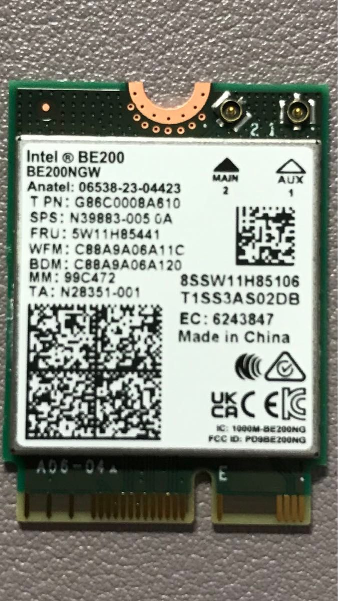 Intel WiFi7 BE200 アンテナKITフルハイト