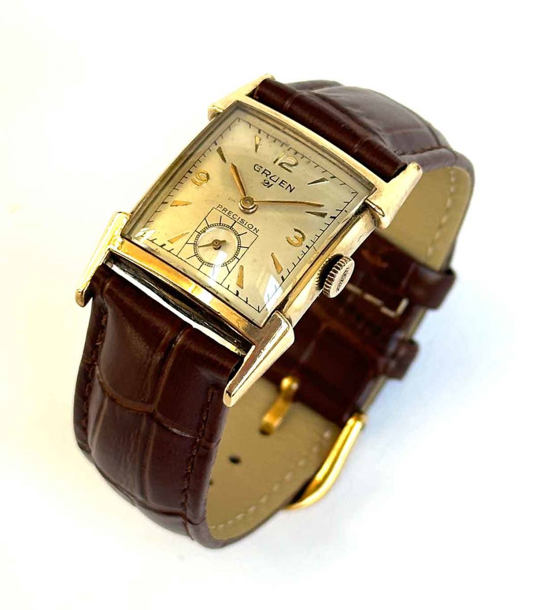 グリュエン 角形 手巻き 機械式 GRUEN 金張り 1950年代 Veri-Thin 21Jewels