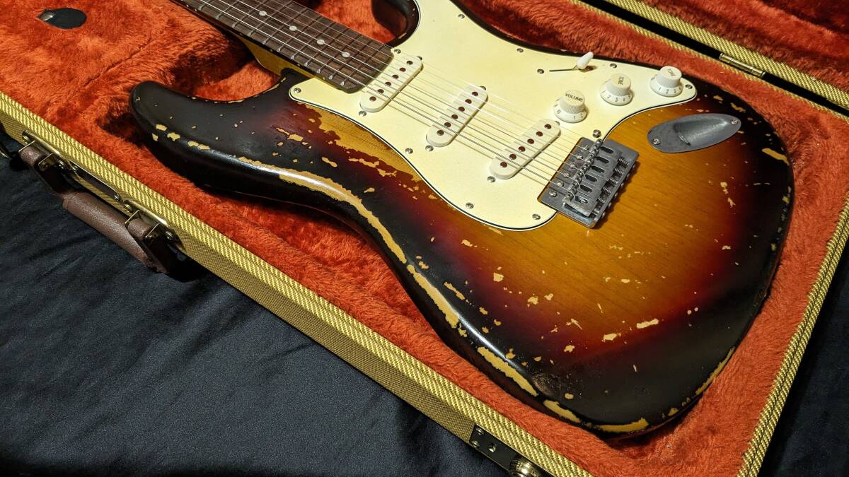リアトーン搭載Select Capacitor BeldenWier Custom Relic Old 3tone Sunburst Stratocaster リアトーン搭載Select Capacitor BeldenWier Custom Relic Old 3tone Sunburst Stratocaster