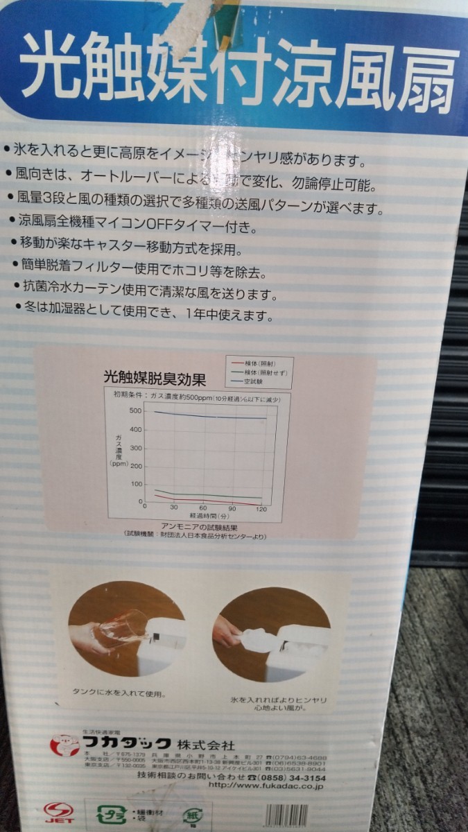 FUKADAC FC-2020 リモコン 光触媒 涼風機 冷風機 扇風機 クーラー キャスター グランピング キャンプ リビング キッチン 寝室 インテリア_画像4