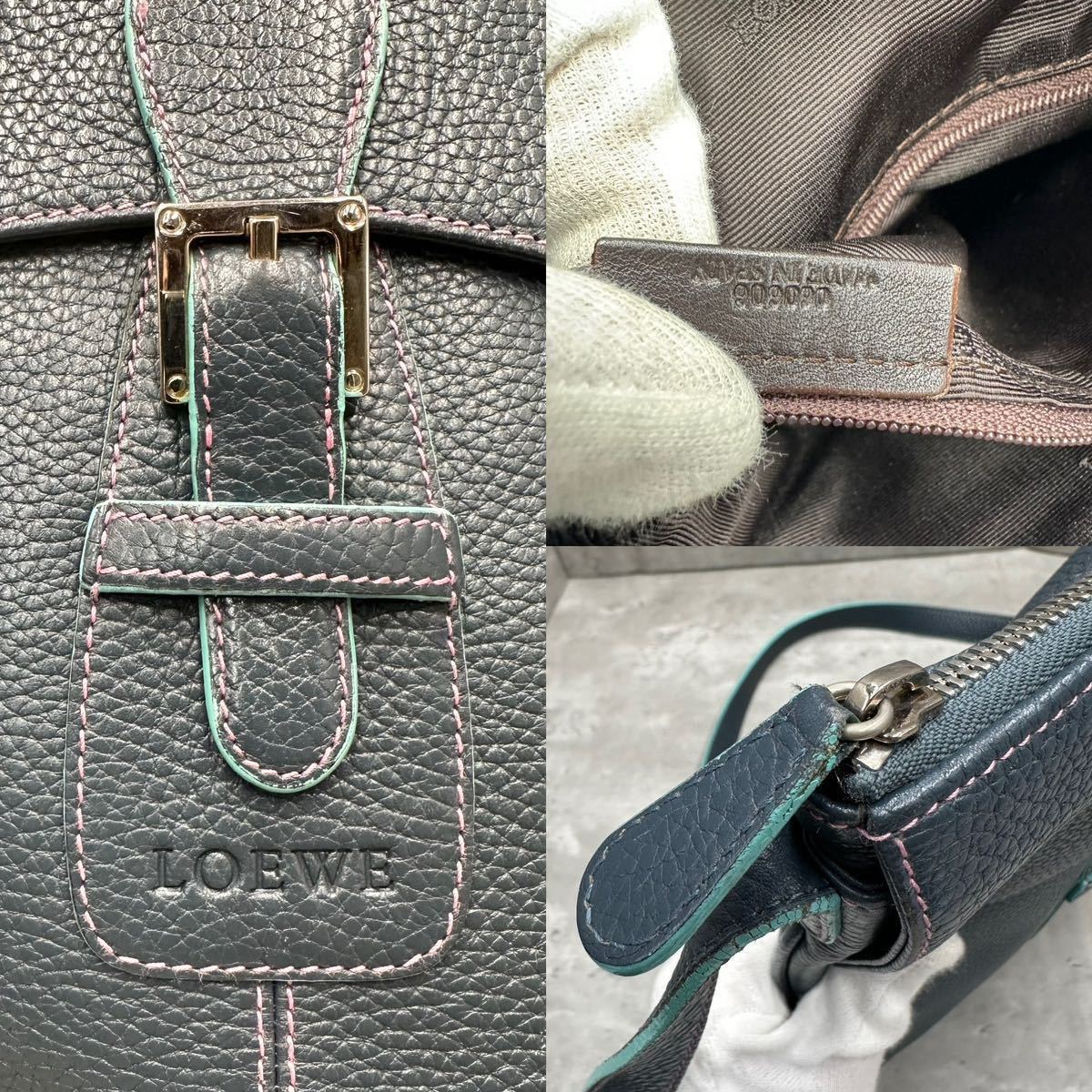 1円 ■最高級■定価23万 ロエベ LOEWE ショルダーバッグ サコッシュ クロス ボディ 斜め掛け メンズ ビジネス レザー 本革_画像9