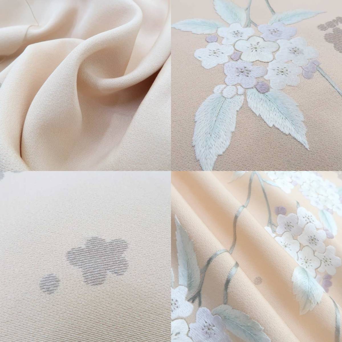 yu.saku2 new goods total embroidery kimono *.. beautiful ....! now proof be flower. genuine real ~ silk . attaching thread attaching visit wear 3047