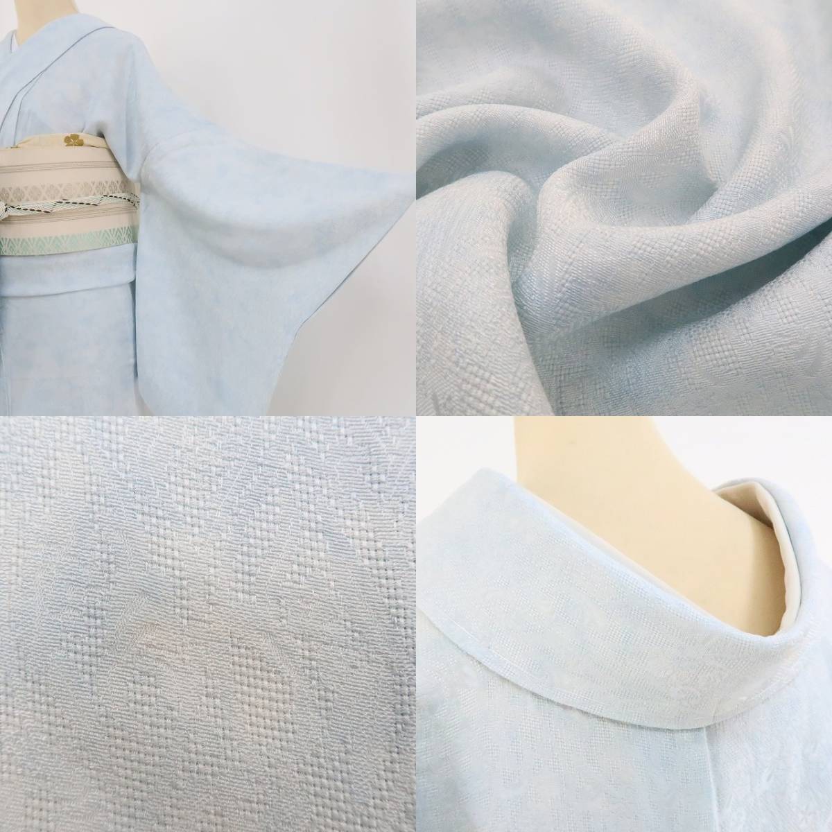 yu.saku2 new goods .. summer kimono * peace. everyday ... taste attaching ... fine pattern . summer ....~. attaching thread attaching silk fine pattern 2238