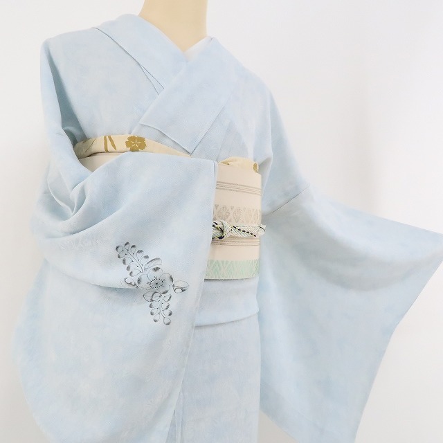 ゆめsaku2 新品 紋紗 夏着物“和の日常にひと味添えて紋紗の小紋で夏を涼しむ”仕付け糸付 正絹 小紋 2238