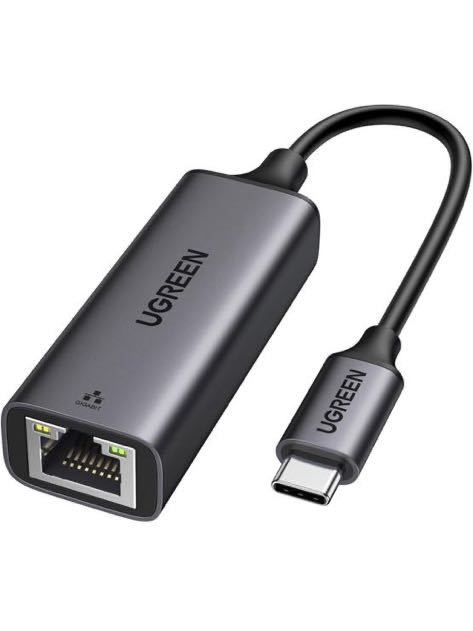 UGREEN USB-C LAN 有線LANアダプター Type-C LAN OTG機能対応 1000Mbps高速 USB-C to RJ45 ギガビットイーサネット Thunderbolt 3ブラックの画像1