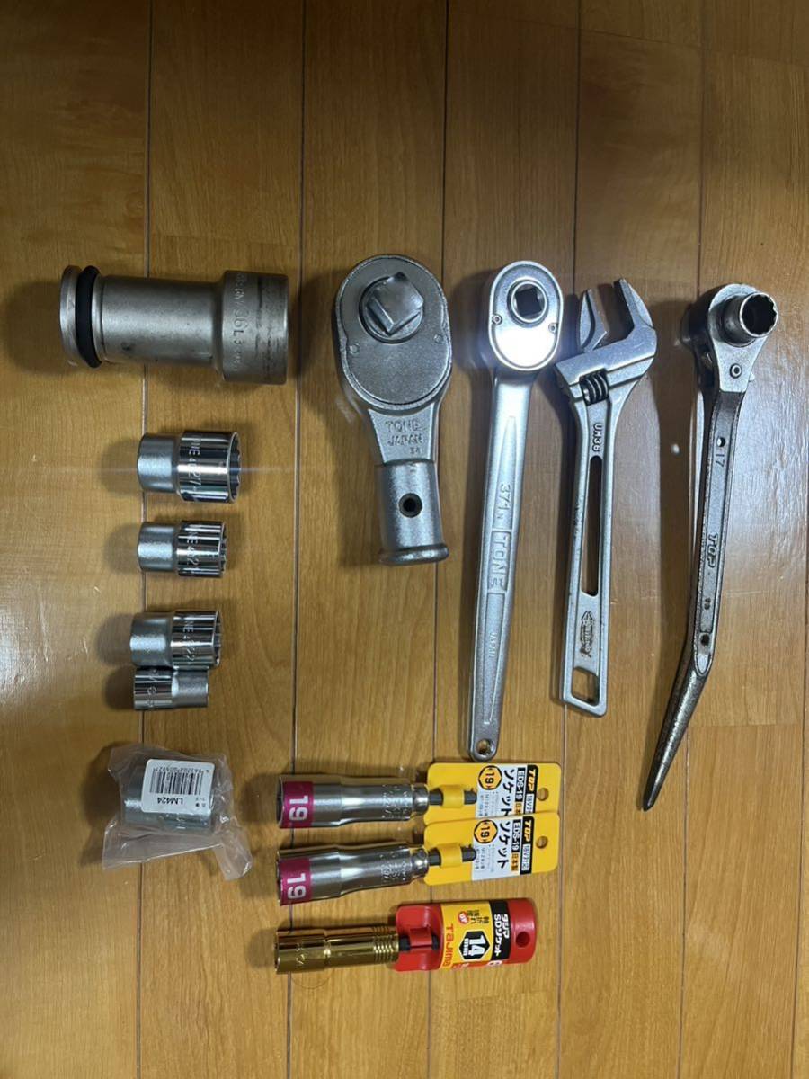 TONE ラチェットレンチ モンキースパナ モンキーレンチ 工具 KTC ラチェットハンドル TOOL KYOTO SANKI 工具セット_画像1