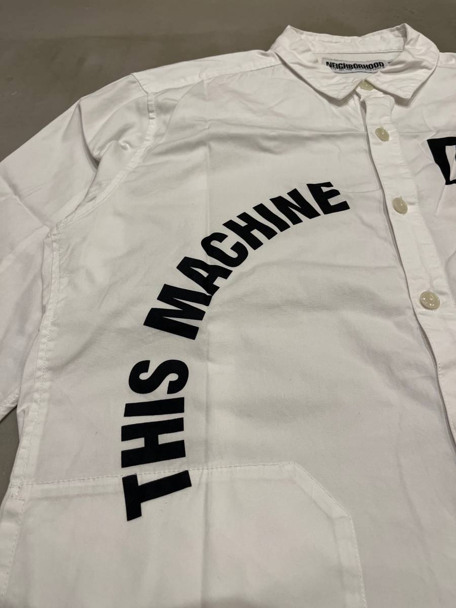 【中古】NEIGHBORHOOD DESIGN-1/C-SHIRT.LS 白 Lサイズ / ネイバーフッド / シャツ / THIS MACHINE KILLS FASCISTS /_画像3