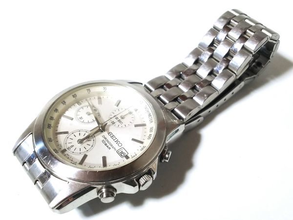 【Jx2】SEIKO/セイコー◇Chronograph/7T92-0LH0/SNDC05P1◇2010年製♂1/20秒クロノグラフ/QZ/シルバー_画像8