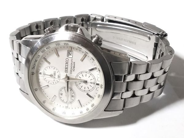 【Jx2】SEIKO/セイコー◇Chronograph/7T92-0LH0/SNDC05P1◇2010年製♂1/20秒クロノグラフ/QZ/シルバー_画像3