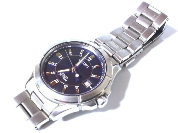 【Sa3】SEIKO/セイコー◇SOLAR/ソーラー/V145-0AX0/SGN028K◇2000年製♂QZ/フルチタニウム/ブルー/美品_画像8