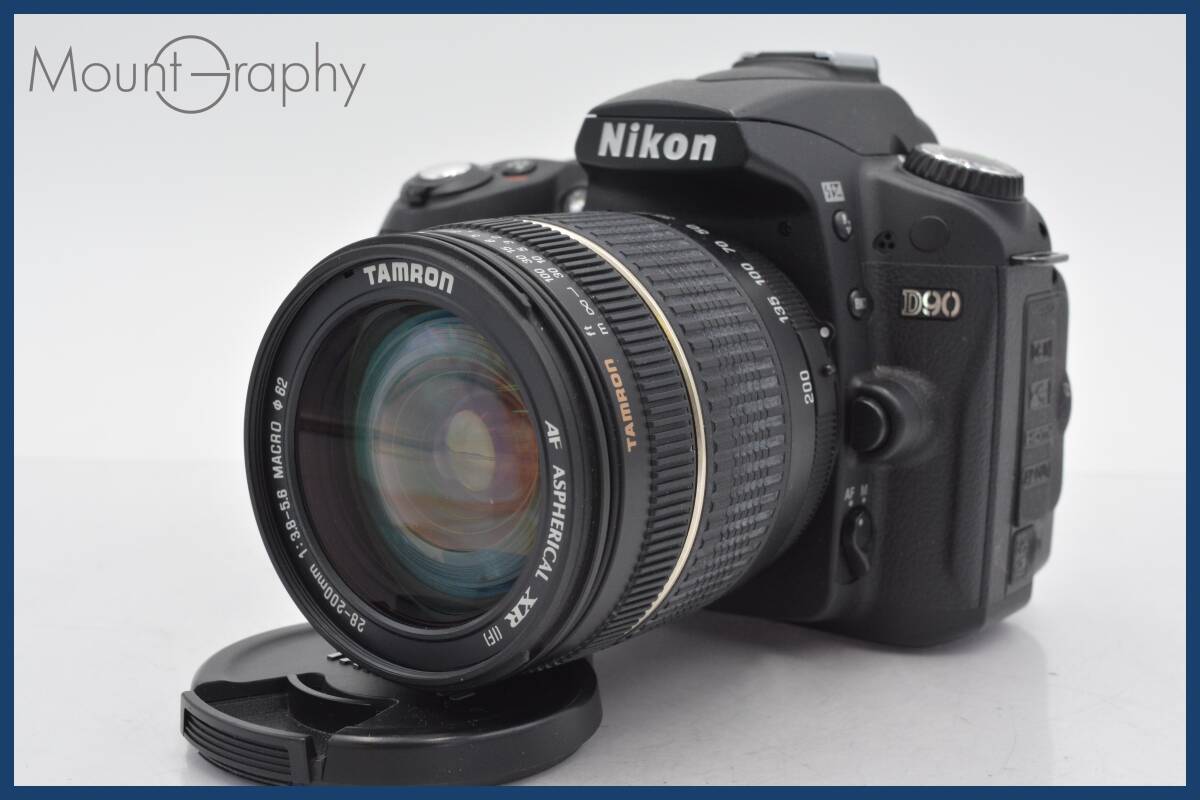 ★極上美品★ ニコン Nikon D90 + TAMRON AF 28-200mm F3.8-5.6 MACRO 前キャップ付 ★完動品★同梱可 #tk2246