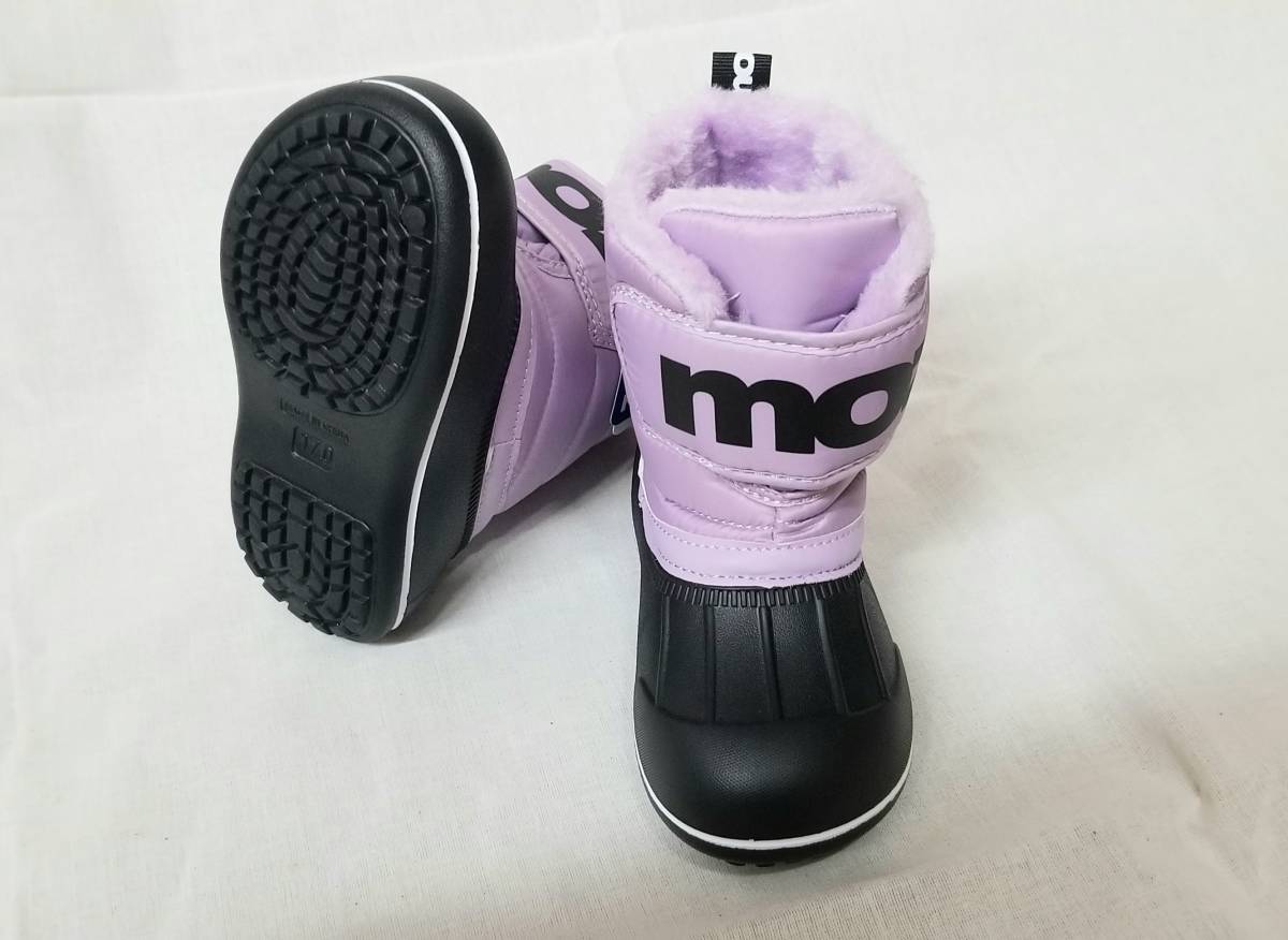 MOZ Kids защищающий от холода ботинки надеть обувь ... липучка лаванда 17. новый товар Logo . симпатичный! теплый! легкий! водонепроницаемый!