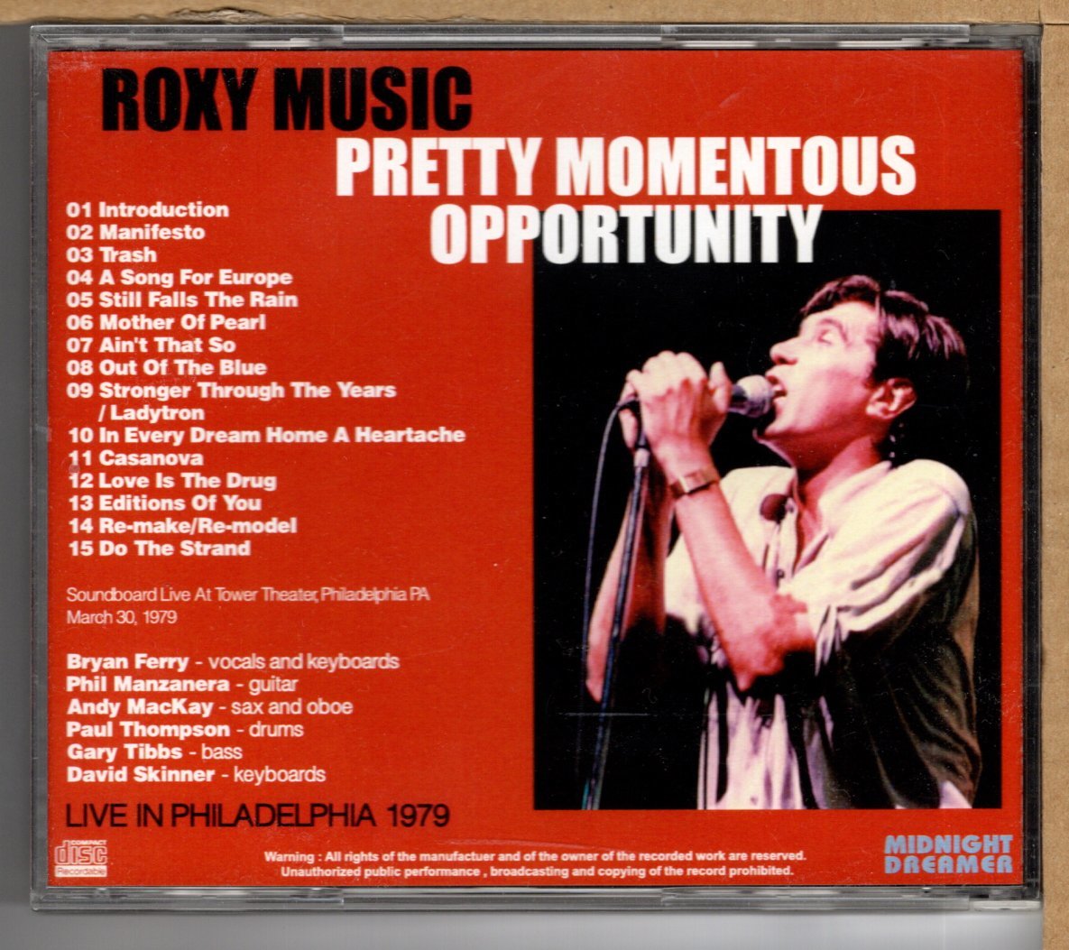 【中古CD】ROXY MUSIC / PRETTY MOMENTOUS OPPORTUNITY　1979_画像2