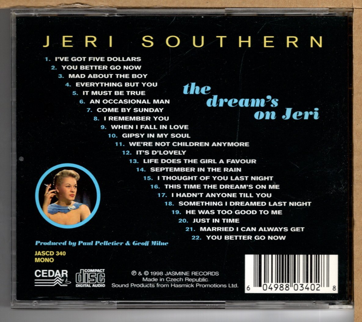 【中古CD】JERI SOUTHERN / THE DREAM'S ON JERI_画像2