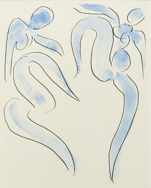 【真作】【WISH】アンリ・マティス Henri Matisse リトグラフ ダンス ブルー 　　〇20世紀最大の巨匠の一人 大胆な色彩表現 #24013095_画像3