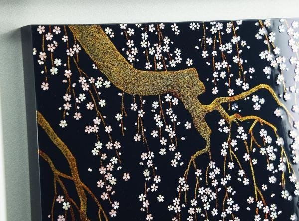 真作】【WISH】並木恒延「春望」漆絵 8号 螺鈿細工 共シール 真作】【WISH】並木恒延「春望」漆絵 8号 螺鈿細工 共シール