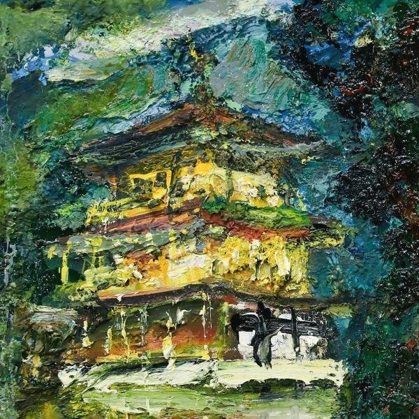 ☆ 油絵 フォーブ派巨匠 堀田清治「犬吠埼」 Yahoo!オークション - 【真作】【WISH】堀田清治「金閣寺」油彩