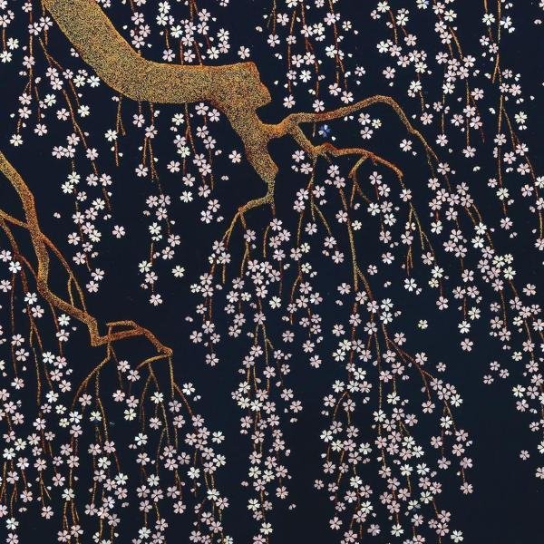 真作】【WISH】並木恒延「春望」漆絵 8号 螺鈿細工 共シール 真作】【WISH】並木恒延「春望」漆絵 8号 螺鈿細工 共シール