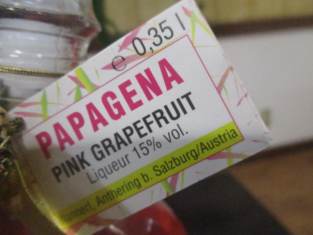 未開栓品 PAPAGENA パパゲーナ ピンクグレープフルーツ シンデレラシュー リキュール 350ml 15%の画像3