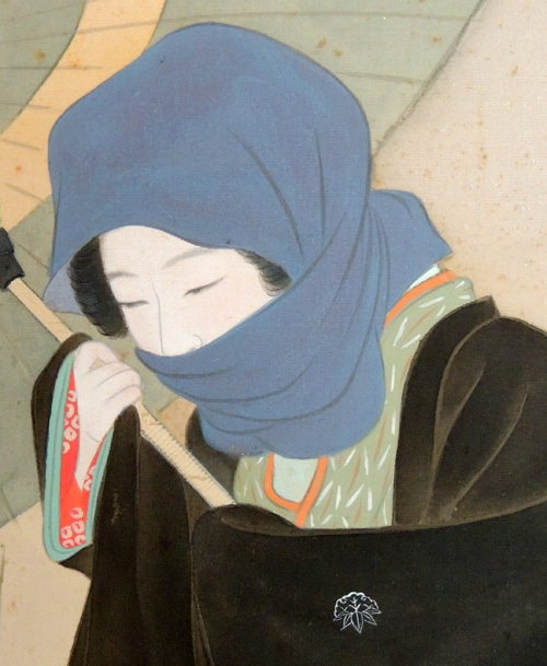 「真作」日本画 ◆ 柴田翠坡 ◆ 肉筆美人画 絹本掛軸「 幾松美人 」合わせ箱_画像6