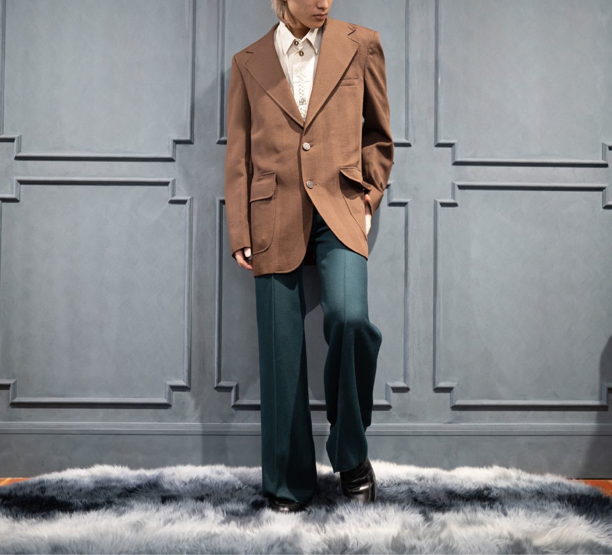 70's USA VINTAGE TOWN CRAFT JC PENNY BROWN COLOR TAILORED 70's USA VINTAGE TOWN CRAFT JC PENNY BROWN COLOR TAILORED