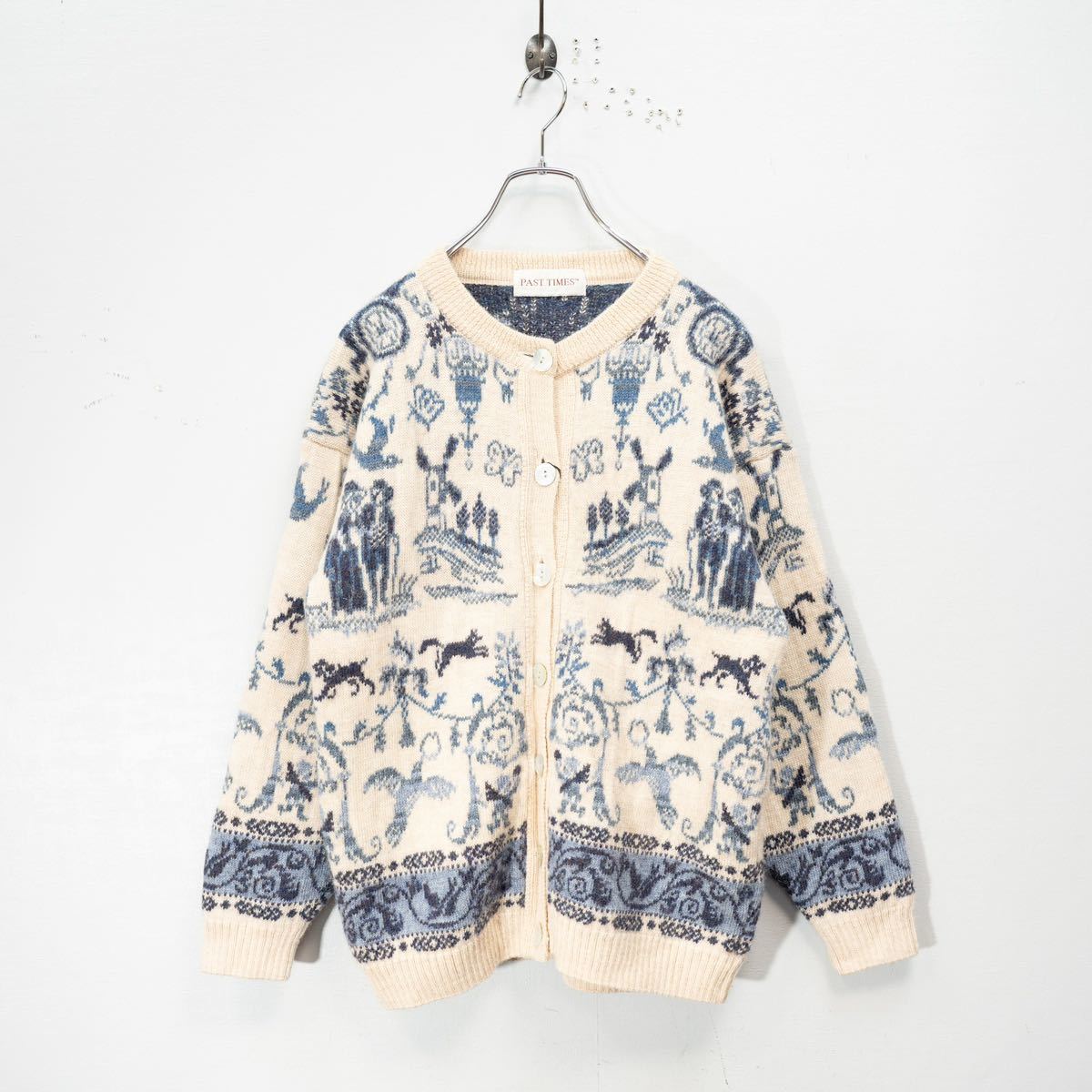 EU VINTAGE PAST TIMES RETRO DESIGN KNIT CARDIGAN MADE IN UK EU VINTAGE PAST TIMES RETRO DESIGN KNIT CARDIGAN MADE IN UK