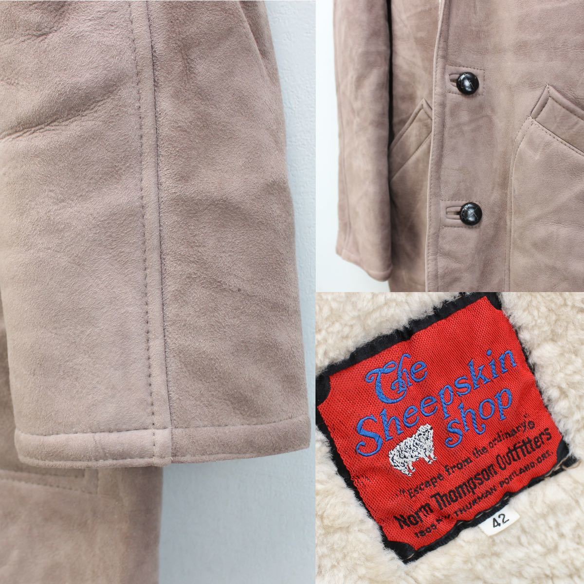 *SPECIAL ITEM* EU VINTAGE MOUTON LEATHER CAR COAT/ヨーロッパ古着ムートンレザーカーコート_画像10