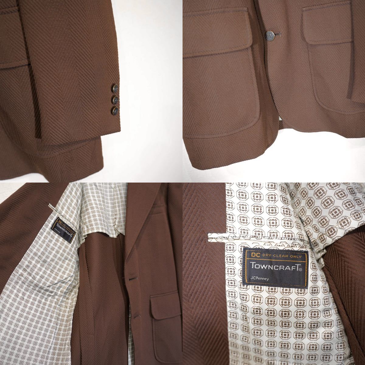 70's USA VINTAGE TOWN CRAFT JC PENNY BROWN COLOR TAILORED 70's USA VINTAGE TOWN CRAFT JC PENNY BROWN COLOR TAILORED