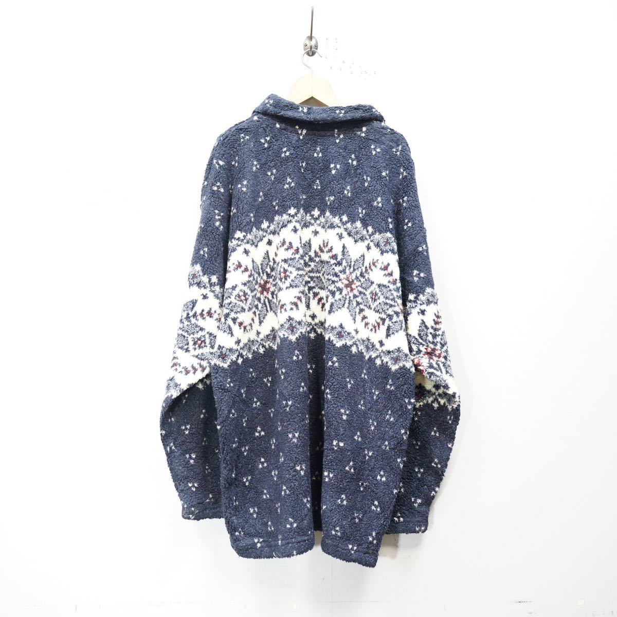 USA VINTAGE DENIM&CO SNOWFLAKE PATTERNED FLEECE JACKET/アメリカ古着雪の結晶柄フリースジャケット