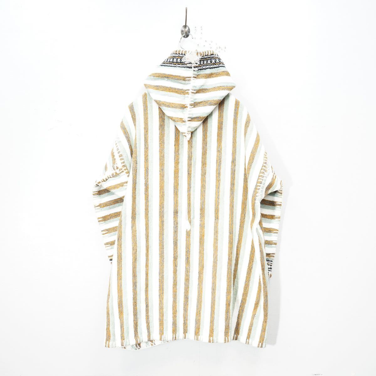 USA VINTAGE STRIPE PATTERNED HOODIE NATIVE DESIGN COAT/アメリカ古着ストライプ柄フーディネイティブデザインコート_画像5