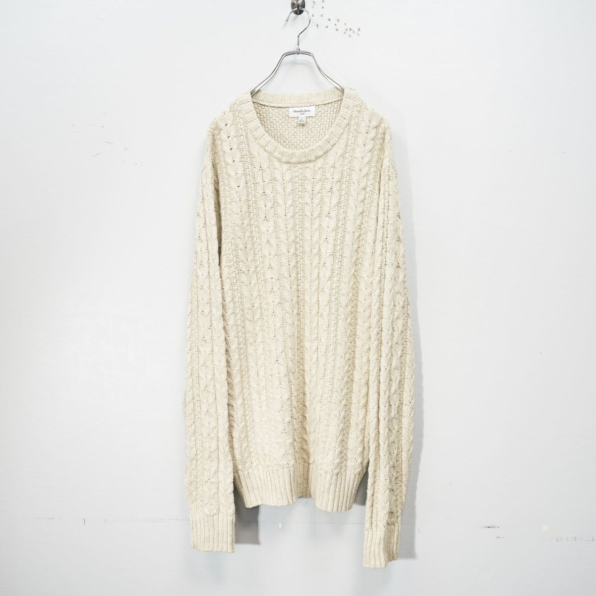 USA VINTAGE GOODIELLOW&CO CABLE DESIGN OVER KNIT/アメリカ古着ケーブルデザインオーバーニット