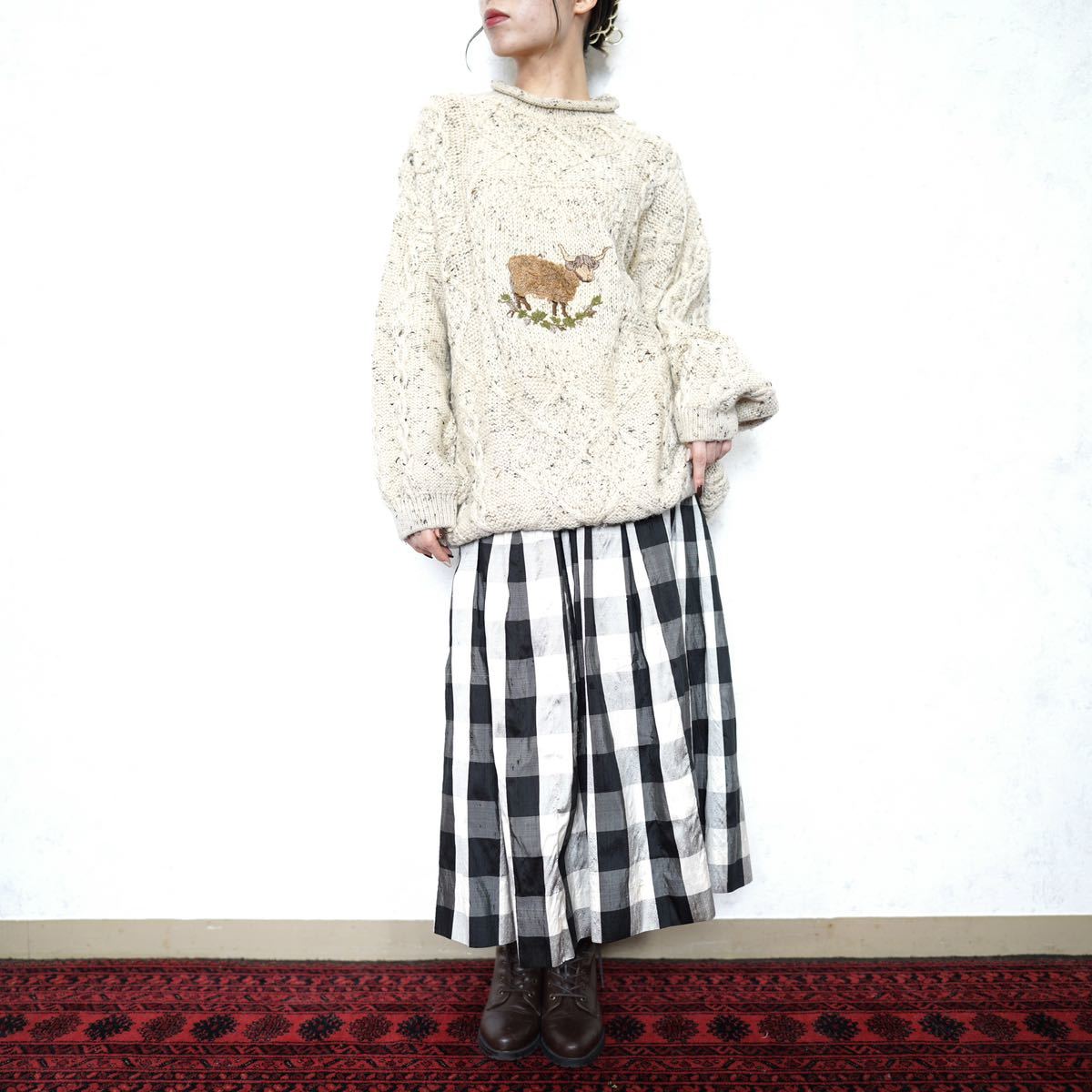 品質は非常に良い EMBROIDERY SHEEP ACORN VINTAGE EU ITEM* *SPECIAL