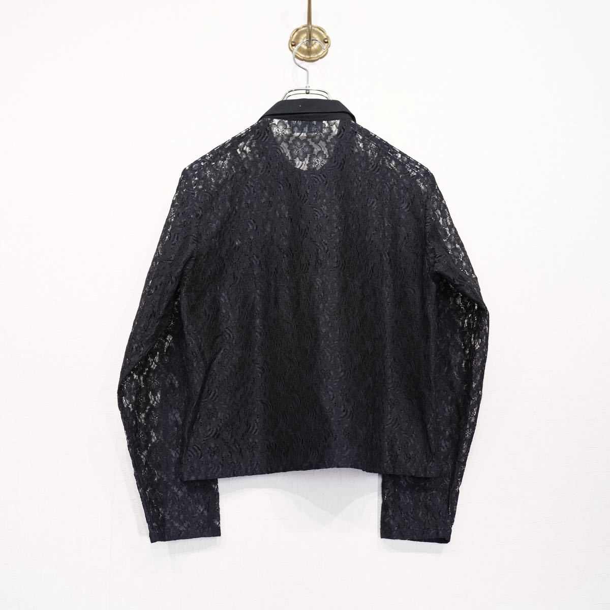 USA VINTAGE CAMAIEU LACE DESIGN SEE THROUGH SHIRT/アメリカ古着レースデザインシースルーシャツ