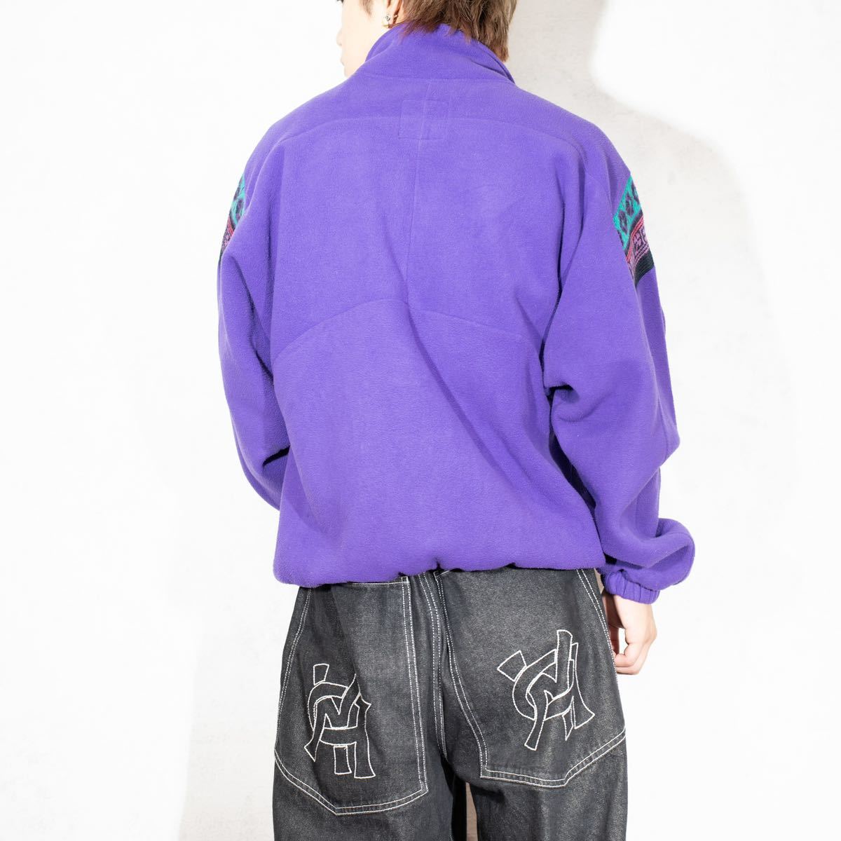 EU VINTAGE PERRI PATTERNED HALF ZIP DESIGN FLEECE JACKET EU VINTAGE PERRI PATTERNED HALF ZIP DESIGN FLEECE JACKET