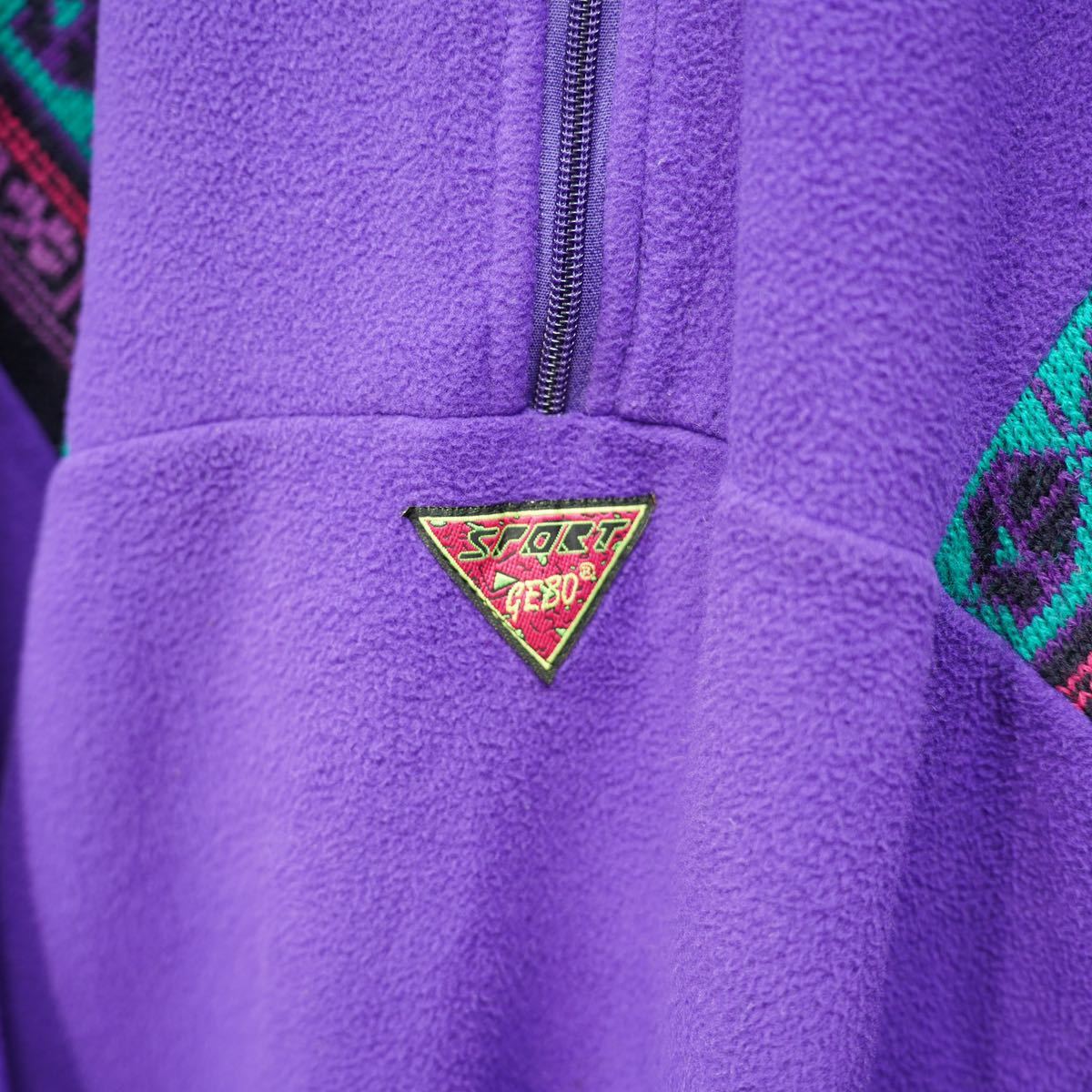 EU VINTAGE PERRI PATTERNED HALF ZIP DESIGN FLEECE JACKET EU VINTAGE PERRI PATTERNED HALF ZIP DESIGN FLEECE JACKET
