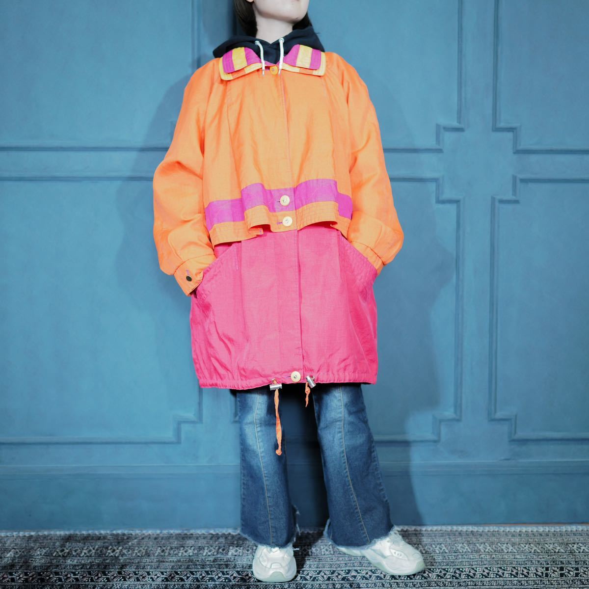 USA VINTAGE Gallery COLORFUL DESIGN RAIN COAT/アメリカ古着カラフルデザインレインコート_画像1