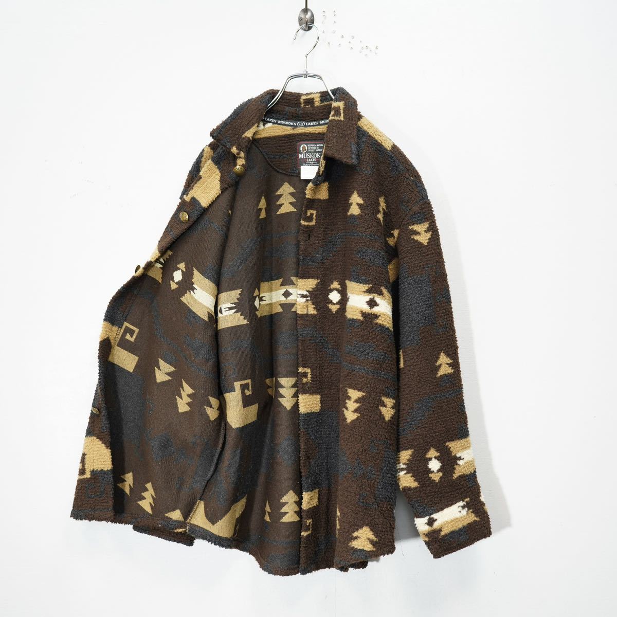 USA VINTAGE MUSKOKA NATIVE PATTERNED FLEECE JACKET/アメリカ USA VINTAGE MUSKOKA NATIVE PATTERNED FLEECE JACKET/アメリカ
