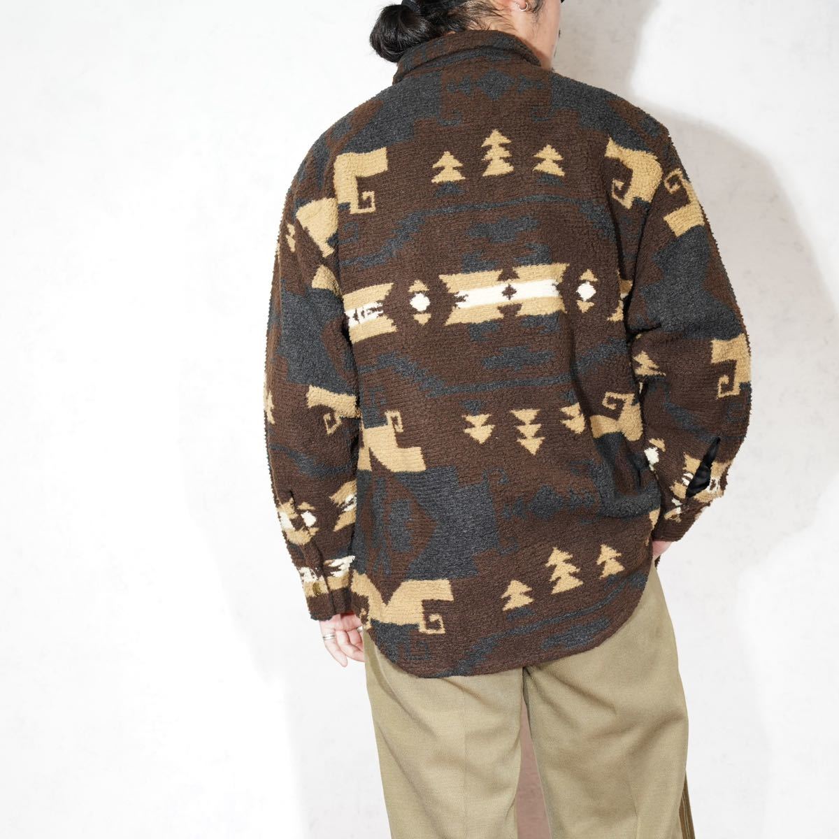 USA VINTAGE MUSKOKA NATIVE PATTERNED FLEECE JACKET/アメリカ USA VINTAGE MUSKOKA NATIVE PATTERNED FLEECE JACKET/アメリカ
