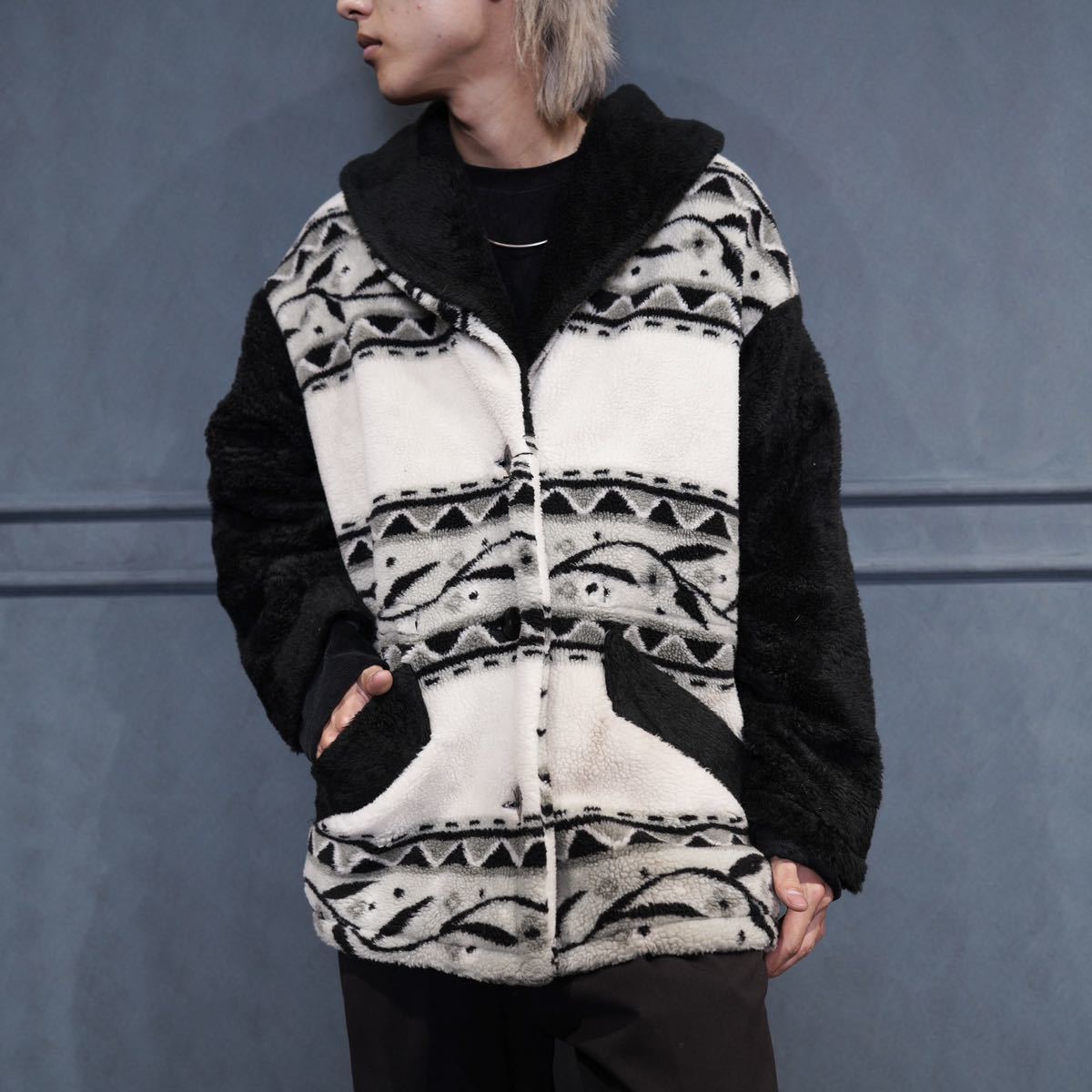 SPECIAL ITEM* USA VINTAGE SHAWL COLLAR FLEECE JACKET SPECIAL ITEM* USA VINTAGE SHAWL COLLAR FLEECE JACKET