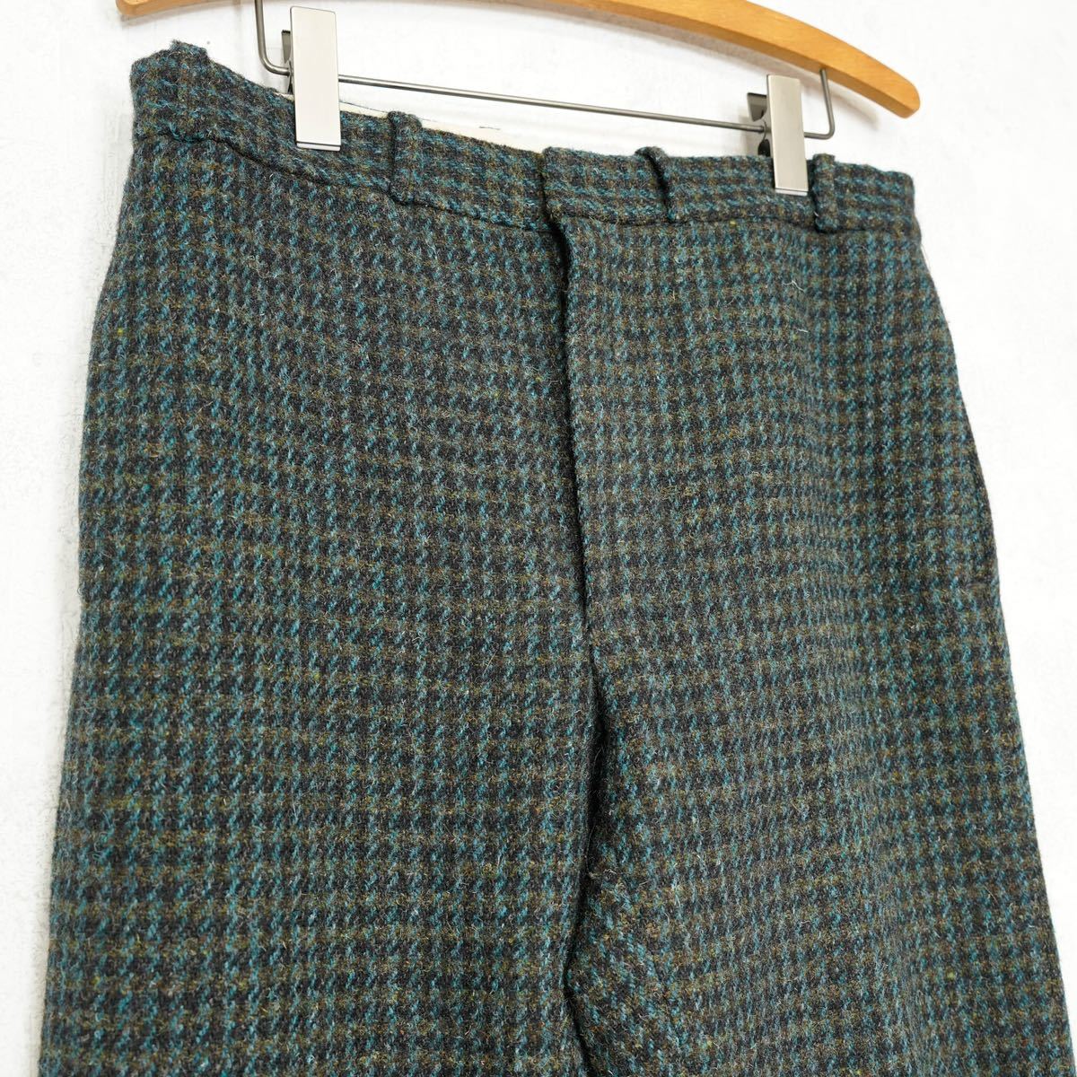 USA VINTAGE Harris Tweed HOUNDTOOTH PATTERNED TWEED SLACKS PANTS/アメリカ古着ハリスツイード千鳥格子柄ツイードスラックスパンツ