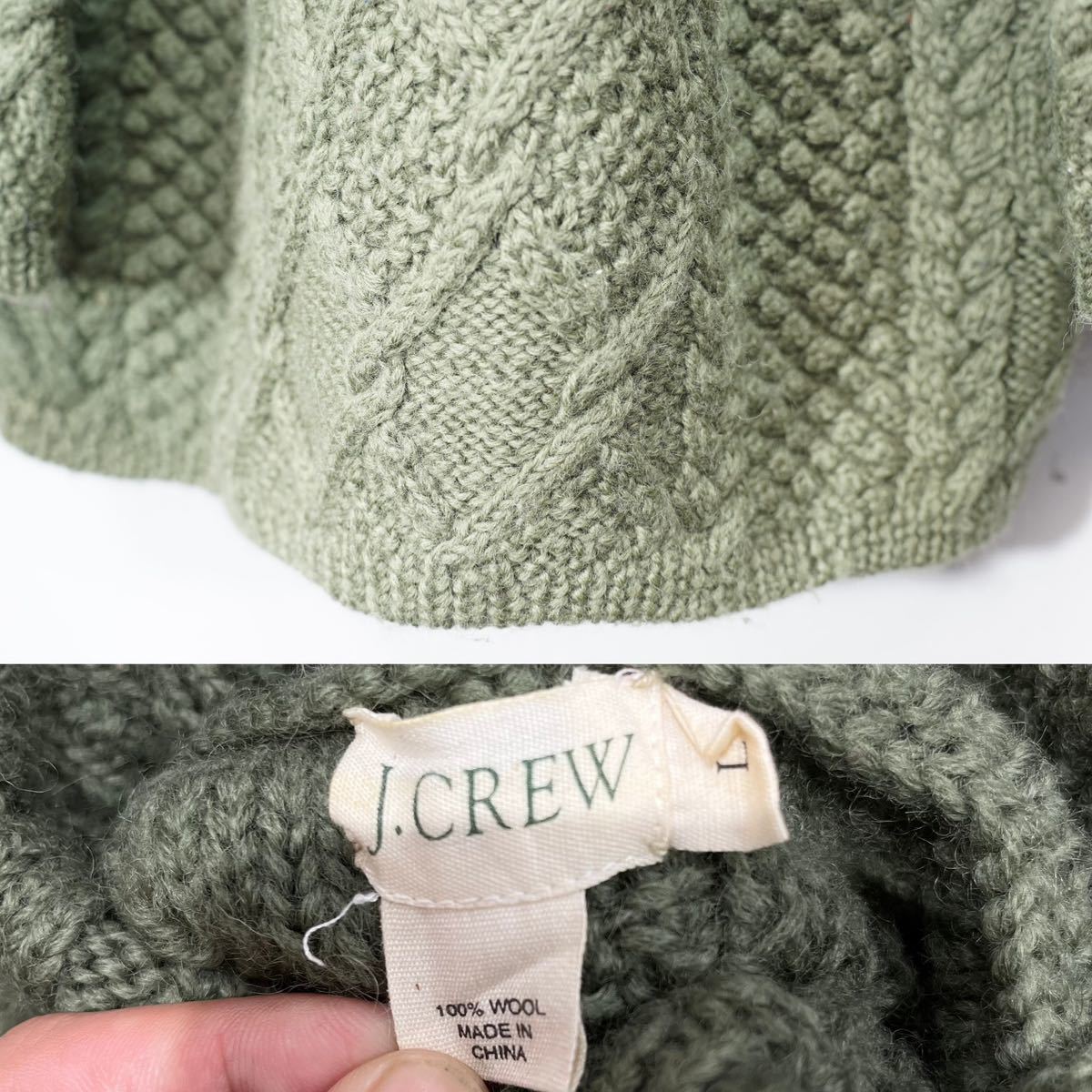 USA VINATGE J.CREW CABLE DESIGN HIGH NECK KNIT ONE PIECE/アメリカ古着ケーブルデザインハイネックニットワンピース_画像10