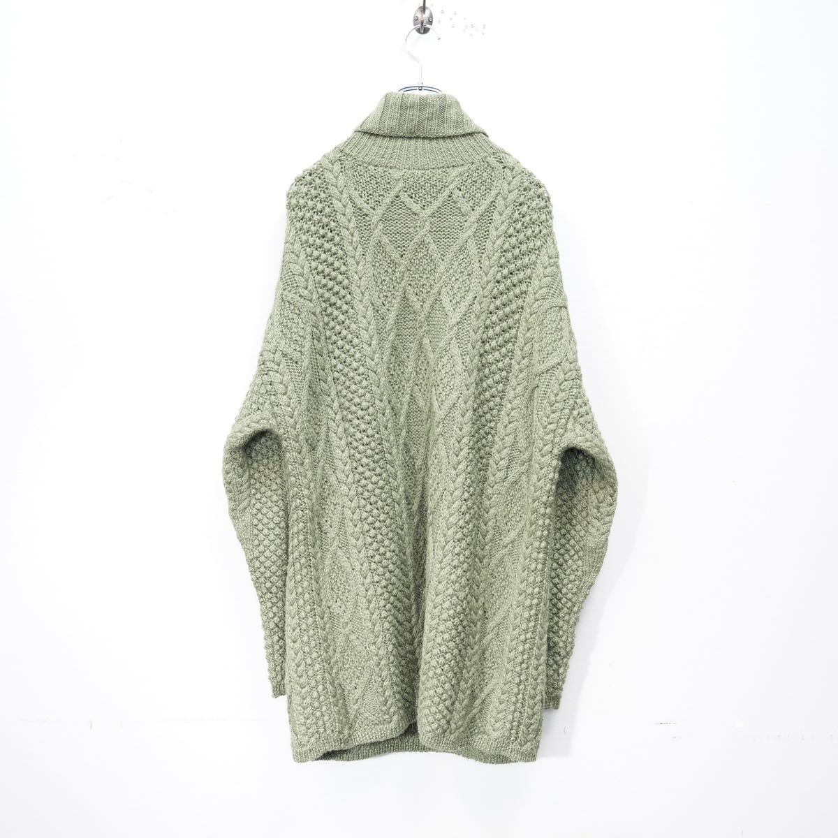 USA VINATGE J.CREW CABLE DESIGN HIGH NECK KNIT ONE PIECE/アメリカ古着ケーブルデザインハイネックニットワンピース_画像5