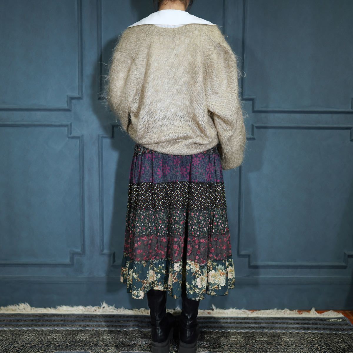 *SPECIAL ITEM* EU VINTAGE PEARL BUTTON DESIGN MOHAIR KNIT CARDIGAN/ヨーロッパ古着パールボタンデザインモヘアニットカーディガン_画像3