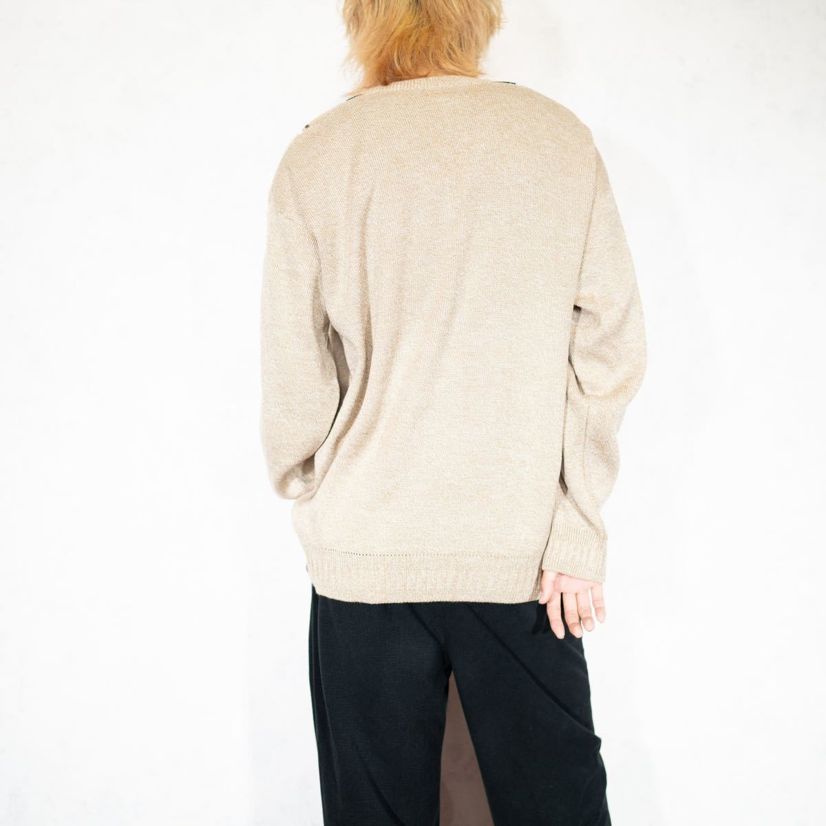 EU VINTAGE NEWTEX PATTERNED DESIGN KNIT/ヨーロッパ古着柄デザインニット_画像3