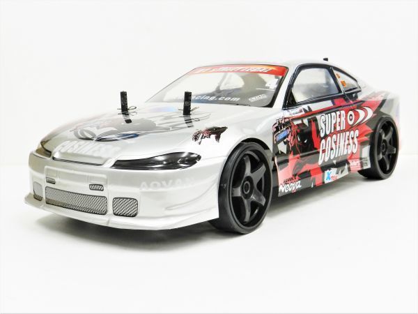 * turbo with function * 2.4GHz 1/10 drift radio controlled car Nissan S15 Silvia type silver / red [ has painted final product * full set ]
