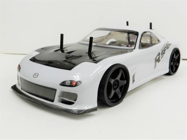 * turbo with function * 2.4GHz 1/10 drift radio controlled car Mazda RX-7 FD3S type white black [ has painted final product * full set ]